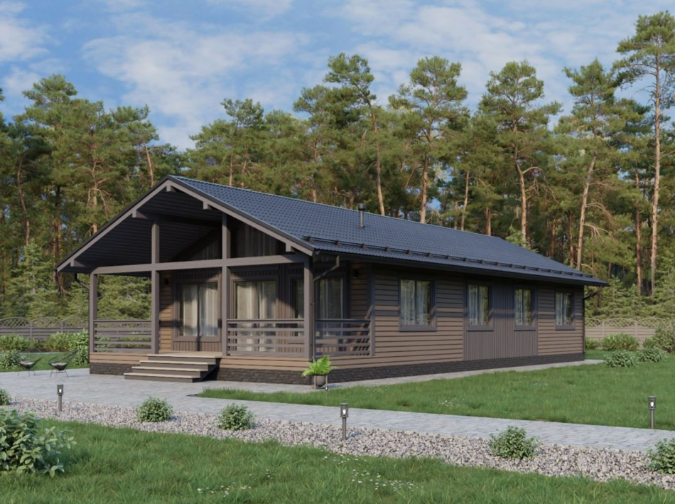 Одноэтажный каркасный дом 10х18 Первомайское 