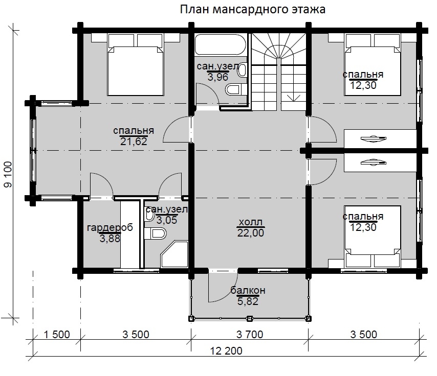 Планировка №2 - Брусовой дом в Вытегре