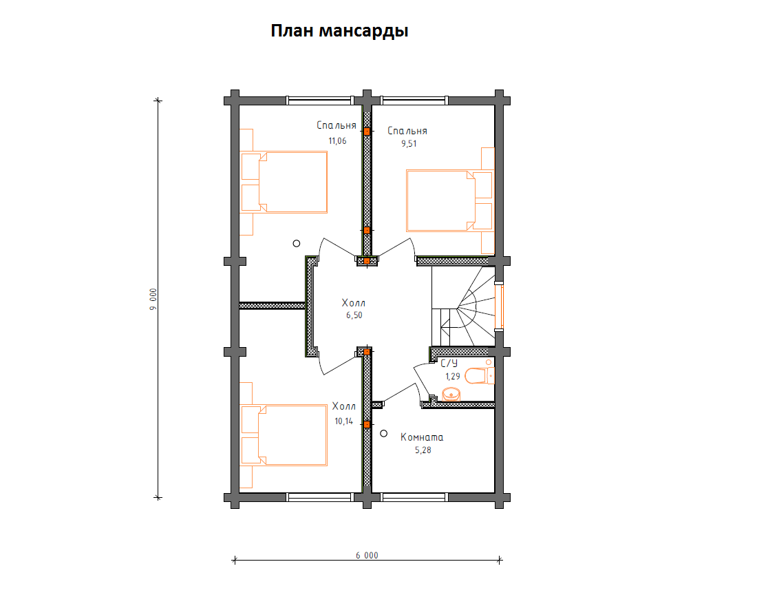 Планировка №2 - Дом из бруса в поселке Ягодное 2