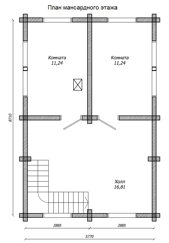 Планировка №2 - Брусовой дом в Кобыльем Городище