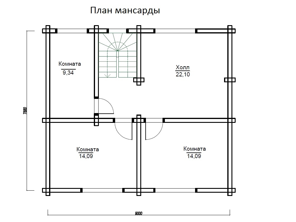 Планировка №2 - Брусовой дом  в Симагино
