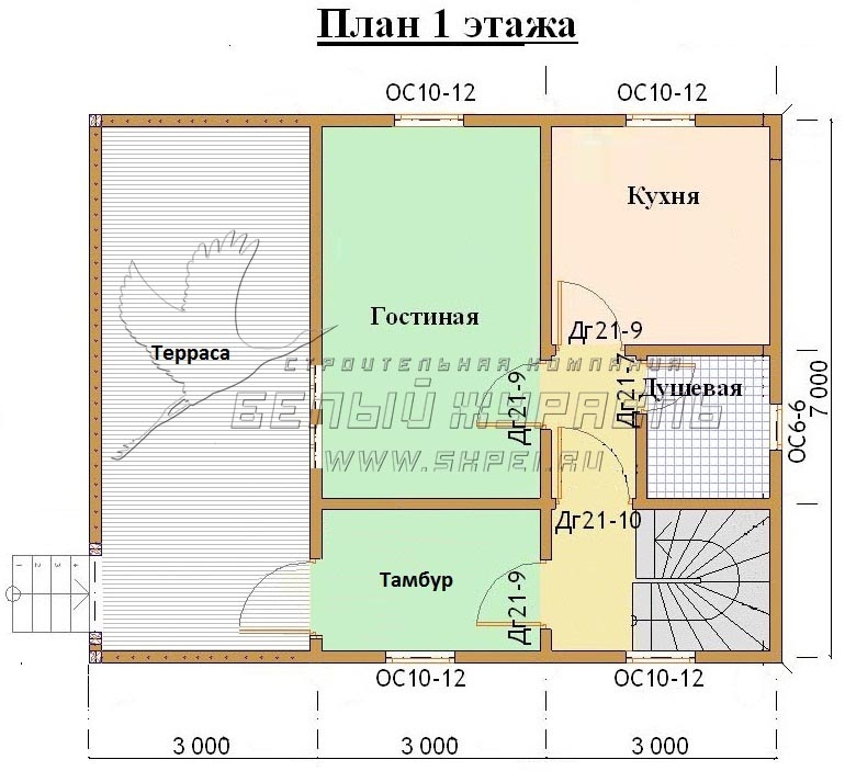 Планировка №1 - Брусовой дом в Михайловском, садоводство «Дубровец» Планировка №1 - Брусовой дом в Михайловском, садоводство «Дубровец»