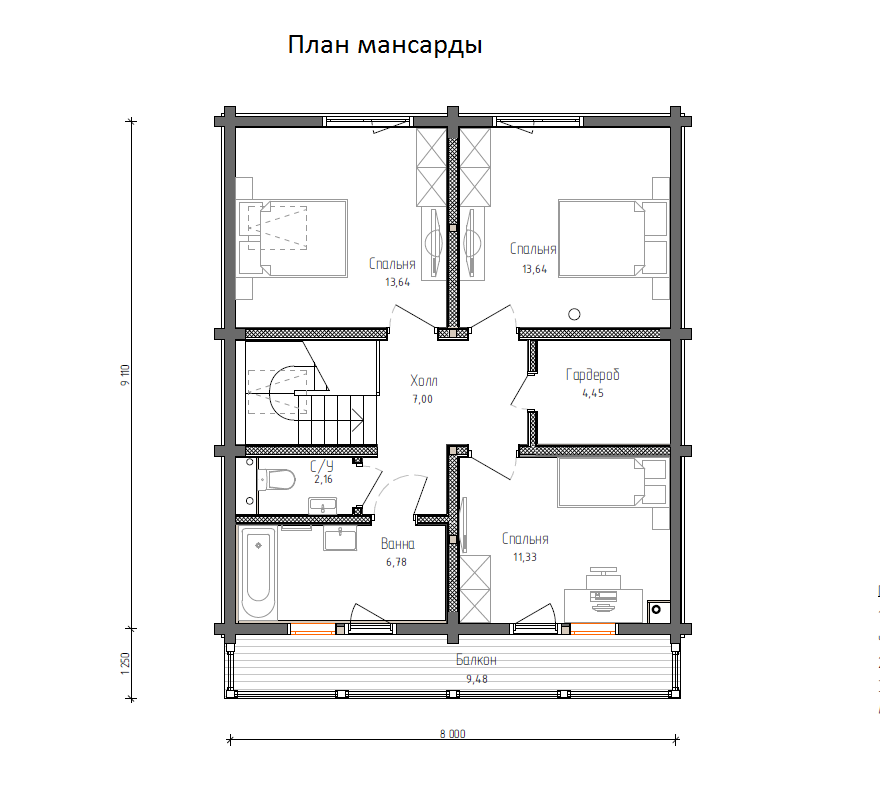 Планировка №2 - Комбинированный дом в Рапполово Планировка №2 - Комбинированный дом в Рапполово