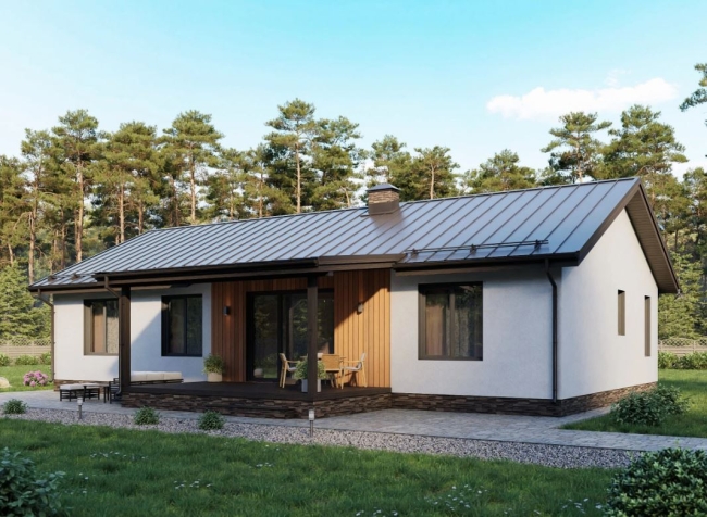 Одноэтажный дом из газобетона Вартемяги