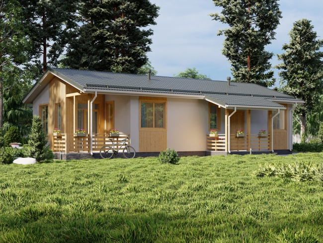 Дом из газобетона 8х14 (Проект Лужайка) Дом из газобетона 8х14 (Проект Лужайка)