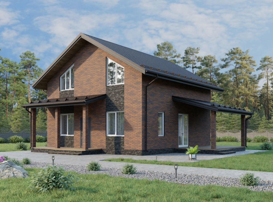 Двухэтажный дом из газобетона Левашово