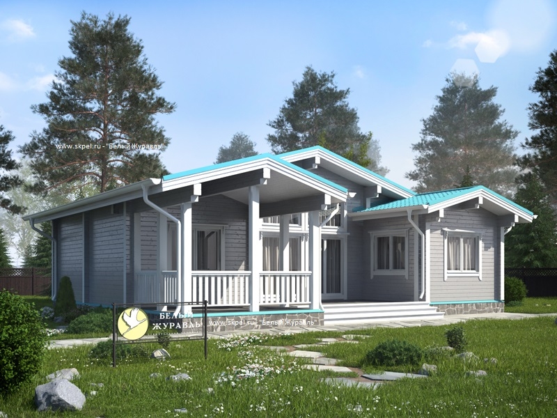 Одноэтажный финский дом из бруса 12.8х12.4 ДБ-8 Одноэтажный финский дом из бруса 12.8х12.4 ДБ-8