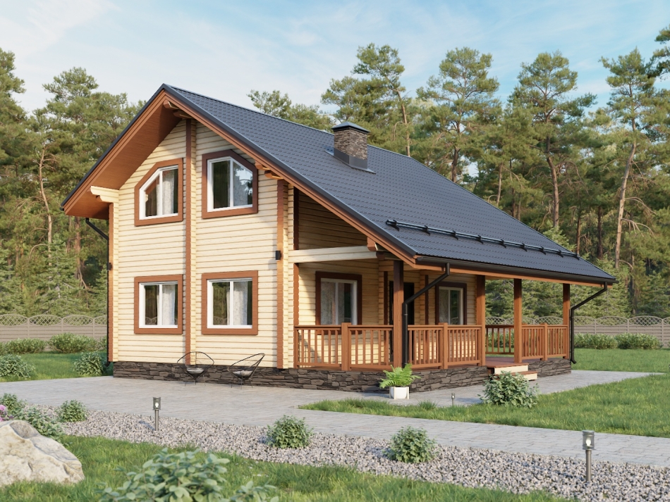 Деревянный дом из бруса 9х9 ДБ-79 Деревянный дом из бруса 9х9 ДБ-79