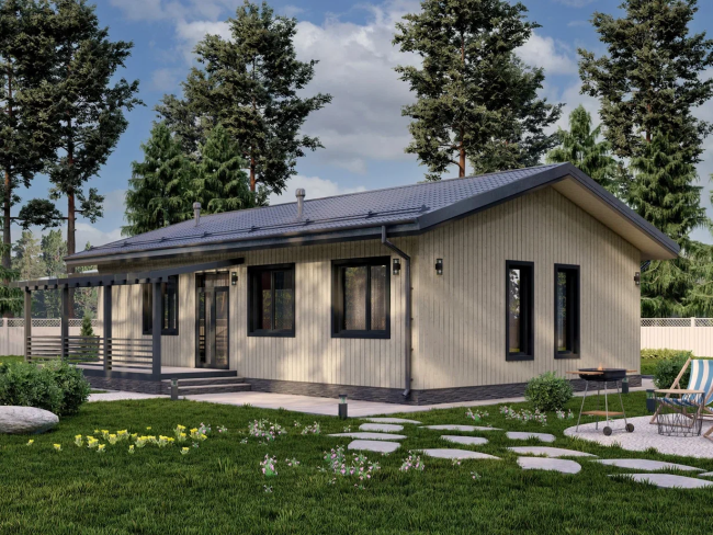 Одноэтажный каркасный дом КН-6