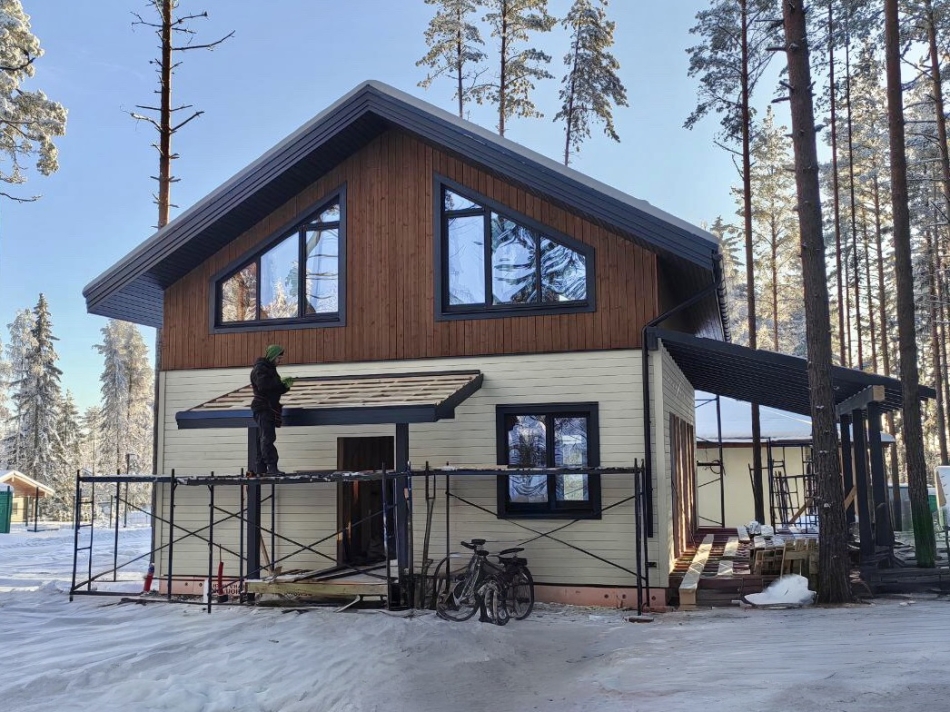 Каркасный двухэтажный дом в КП Алые Паруса под ключ в СПб