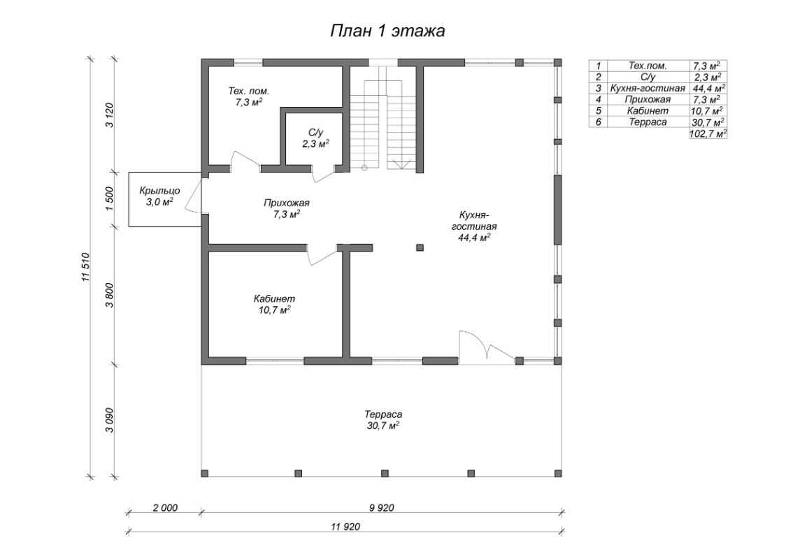 Планировка №1 - Каркасный двухэтажный дом в КП Алые Паруса Планировка №1 - Каркасный двухэтажный дом в КП Алые Паруса