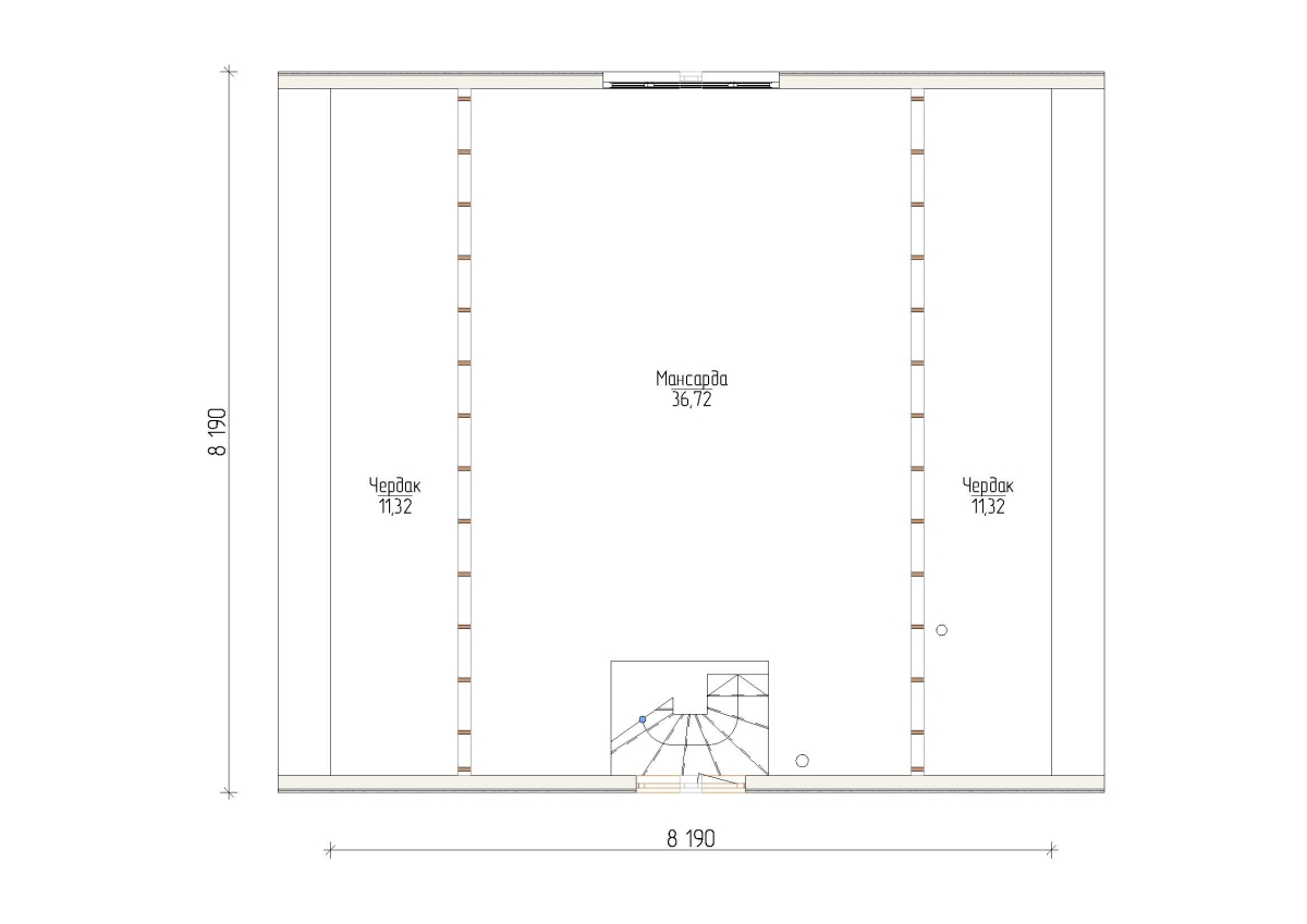Планировка №2 - Дом из бруса 8х8 ДБ-181
