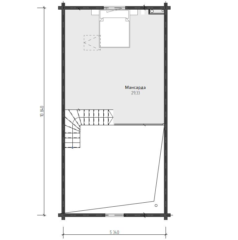 Планировка №2 - Одноэтажный дом из клееного бруса ДБ-1