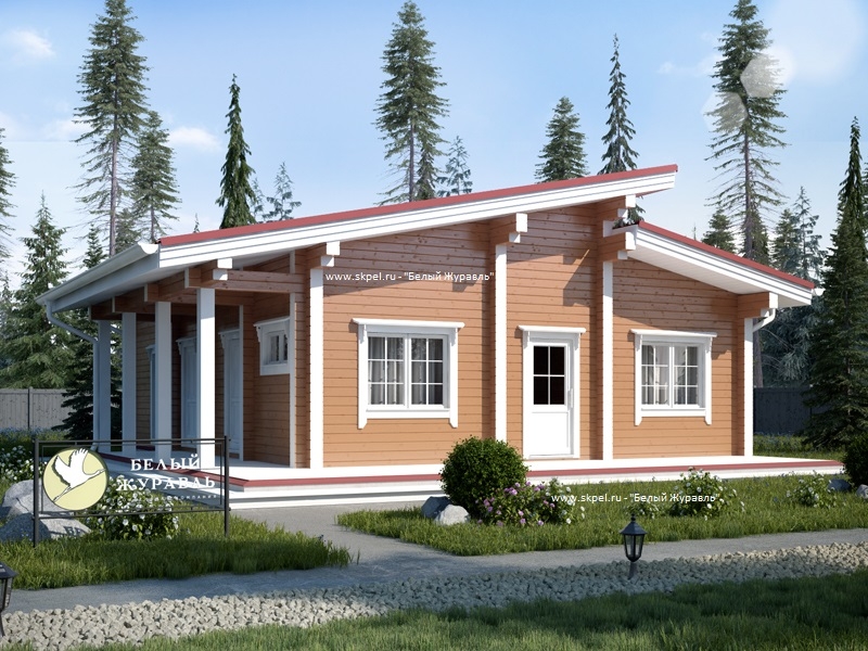 Проект одноэтажного дома из бруса 9.5х12 ДБ-7 Проект одноэтажного дома из бруса 9.5х12 ДБ-7