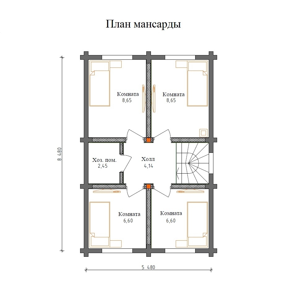 Планировка №2 - Брусовой дом в городе Истра