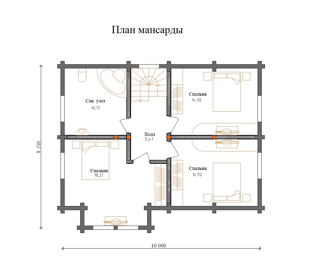 Планировка №2 - Дом из бруса в Озерках Планировка №2 - Дом из бруса в Озерках