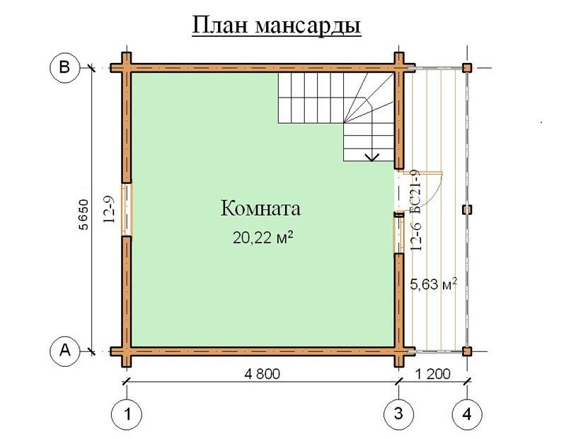 Планировка - Брусовая баня в СНТ «Невский завод»