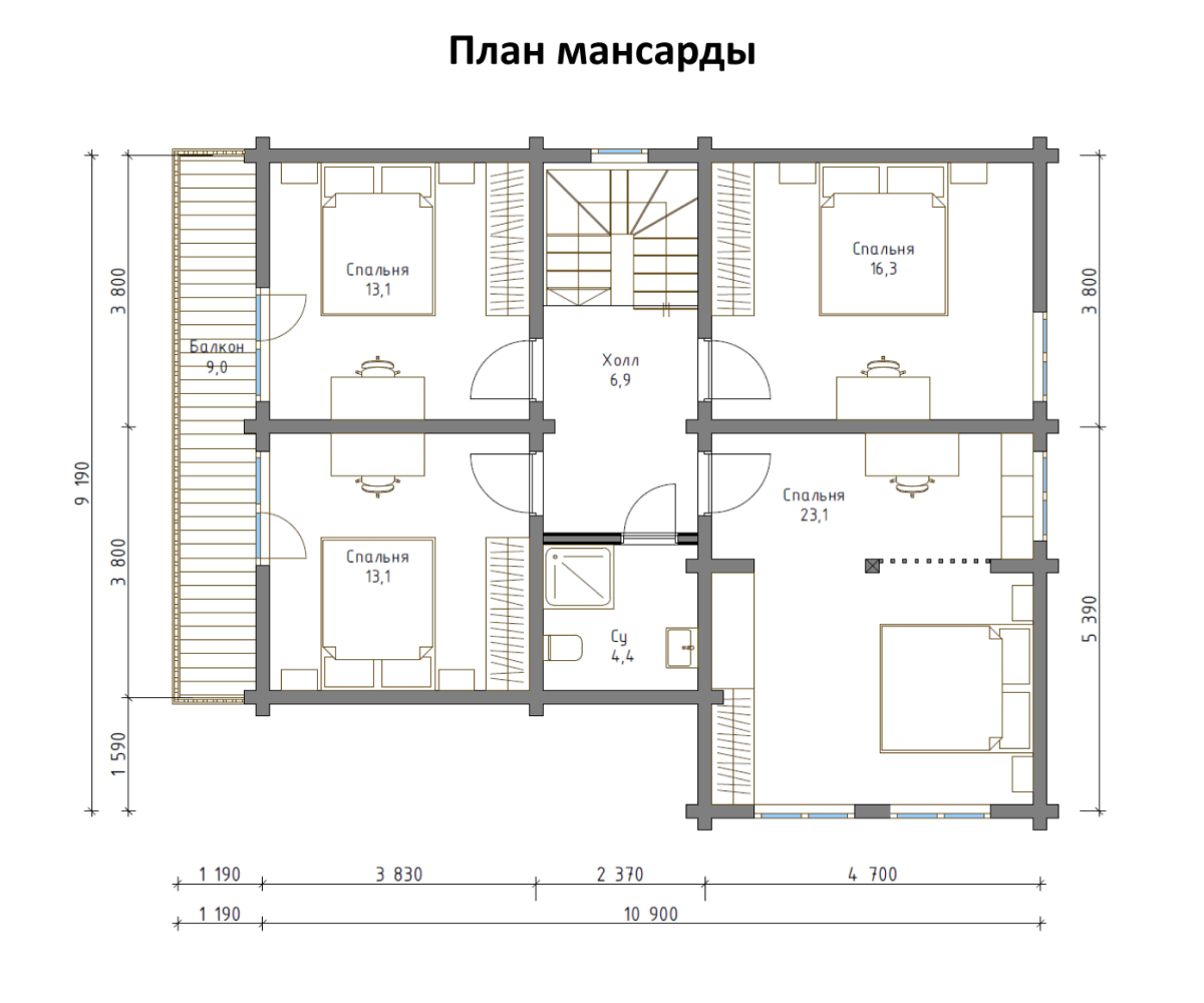 Планировка №2 - Комбинированный дом КД-8 Планировка №2 - Комбинированный дом КД-8