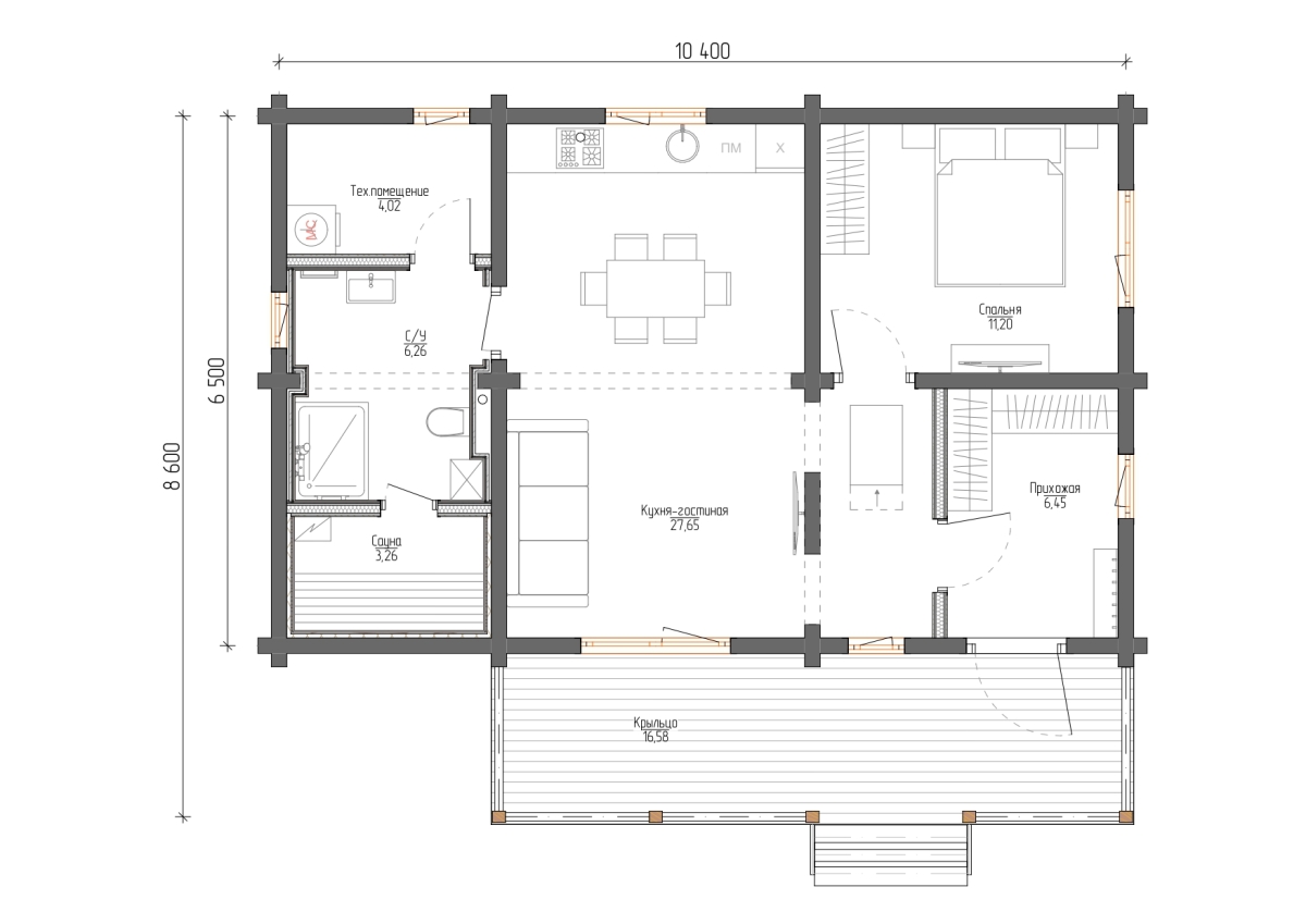 Планировка №1 - Дом в КП Можайский Парк