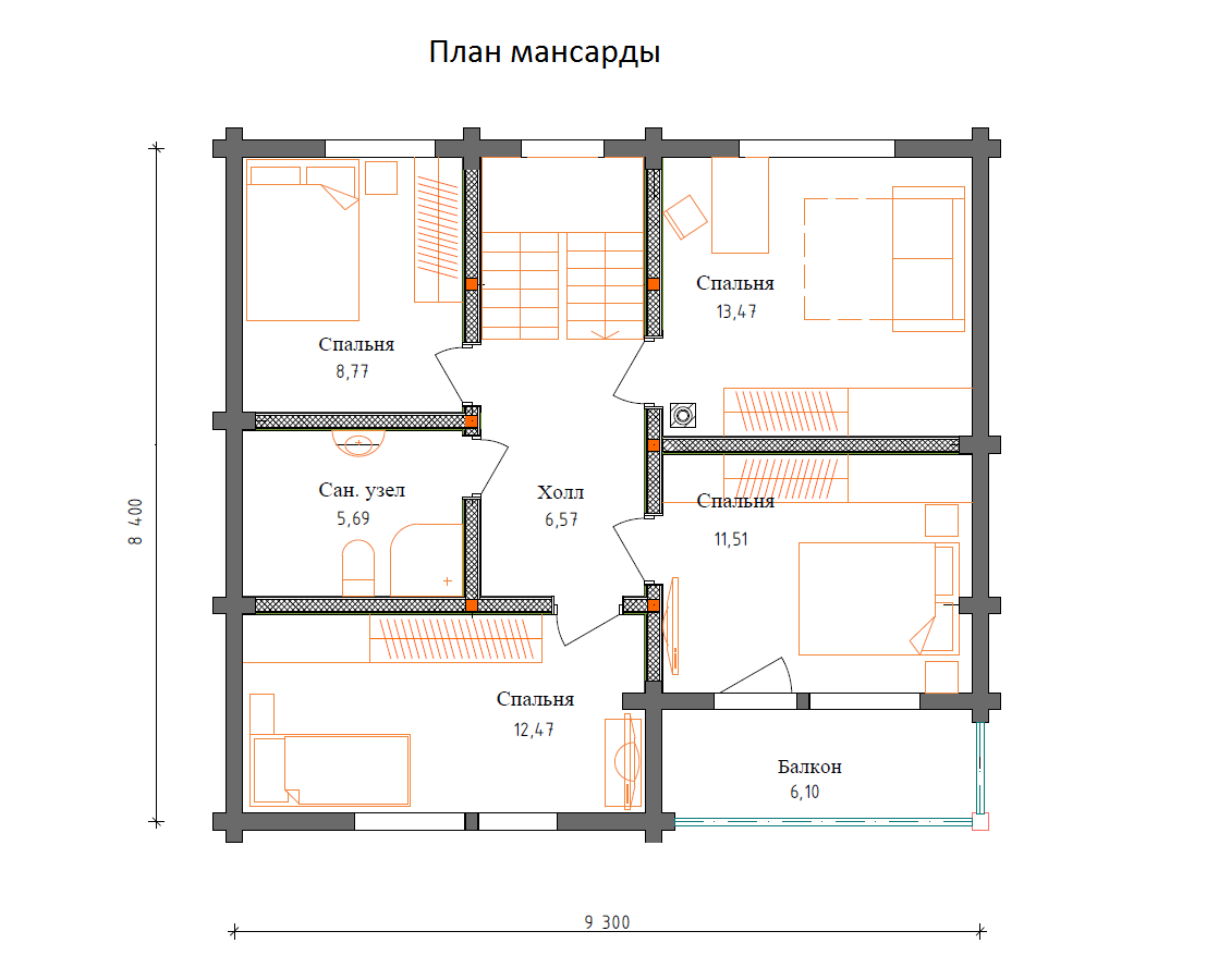 Планировка №2 - Дом из бруса в КП «Карельский бриз»
