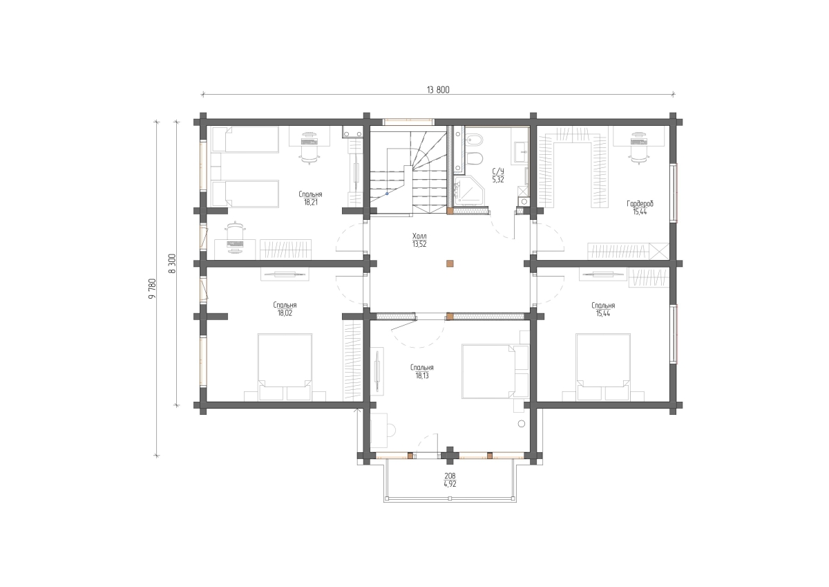 Планировка №2 - Комбинированный дом в городе Дмитров