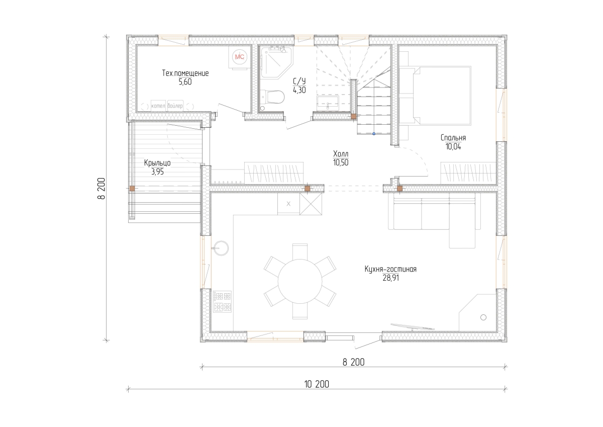 Планировка №1 - Дом в городе Отрадное
