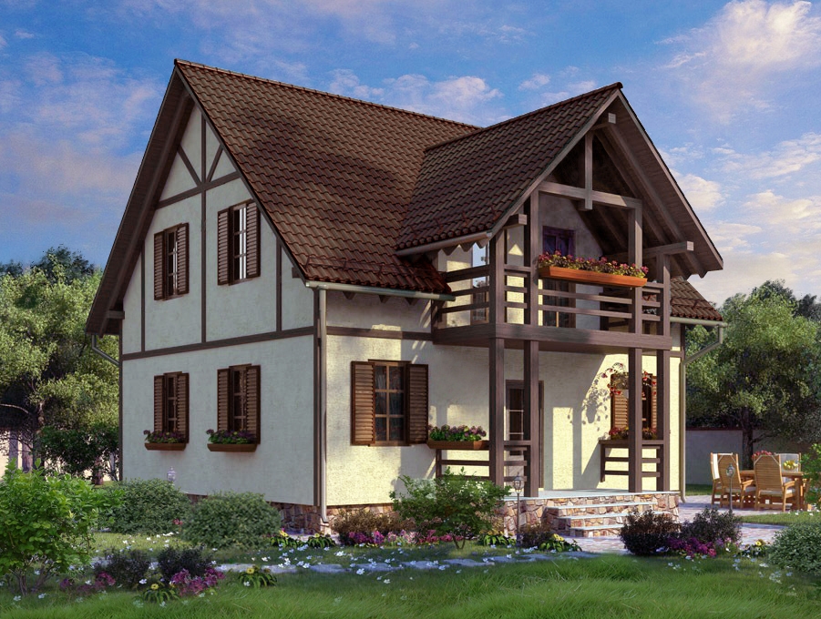 Каркасный дом 7,5х9 (Проект К-5) Каркасный дом 7,5х9 (Проект К-5)