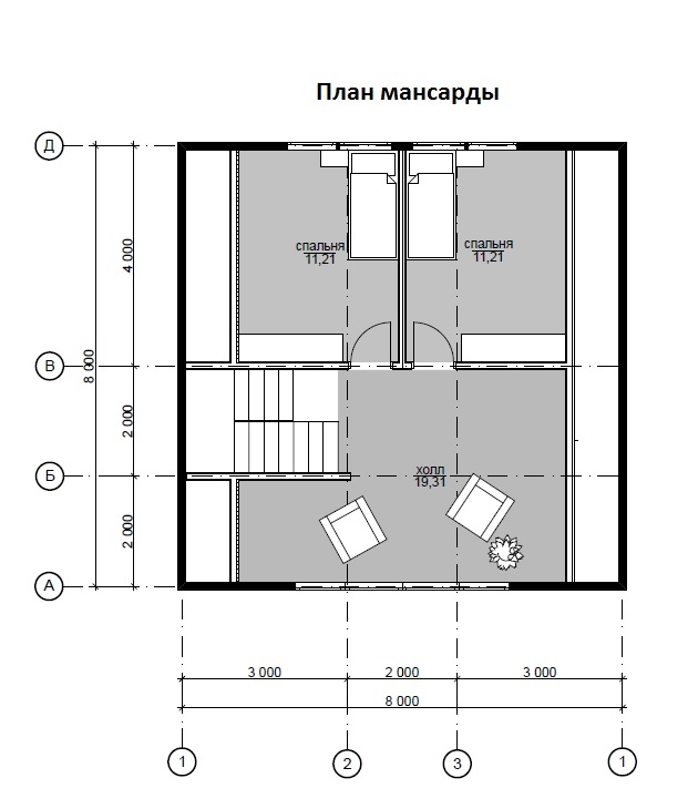 Планировка №2 - Брусовой дом в Орехово Планировка №2 - Брусовой дом в Орехово