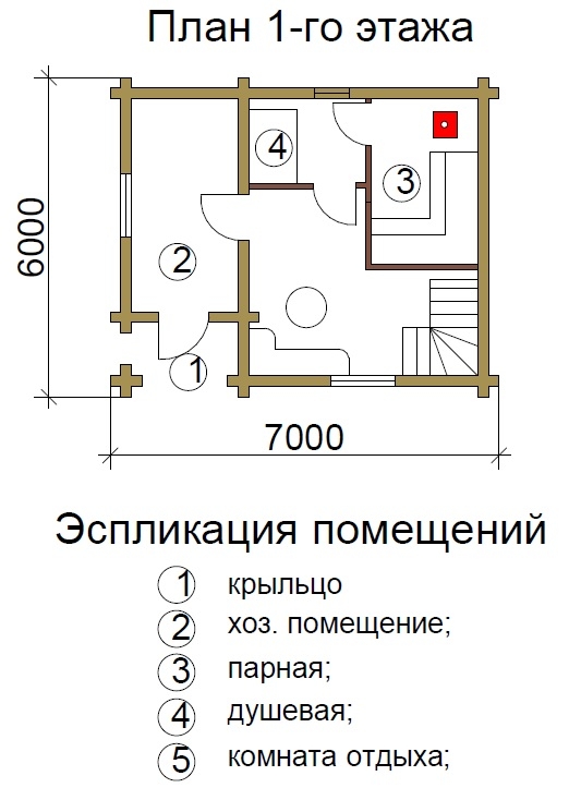 Планировка - Гостевой дом-баня с бильярдной