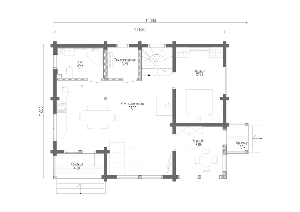 Планировка №1 - Дом в поселке Колосково