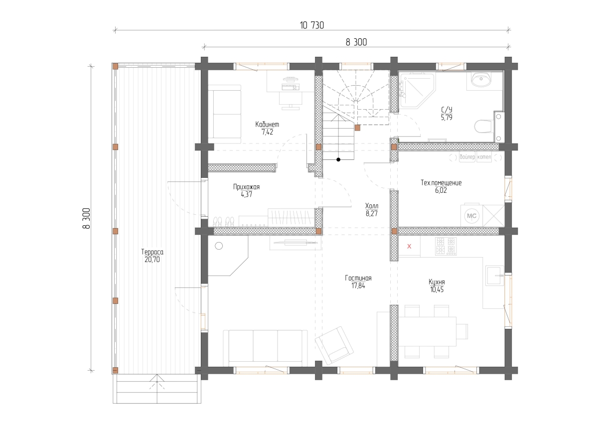 Планировка №1 - Дом в деревне Корпикюля